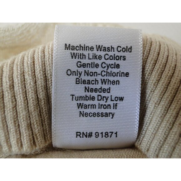 Sahalie Long Sleeve Sweater Lace Button Front Beige Womens Size 2X - Picture 9 of 10